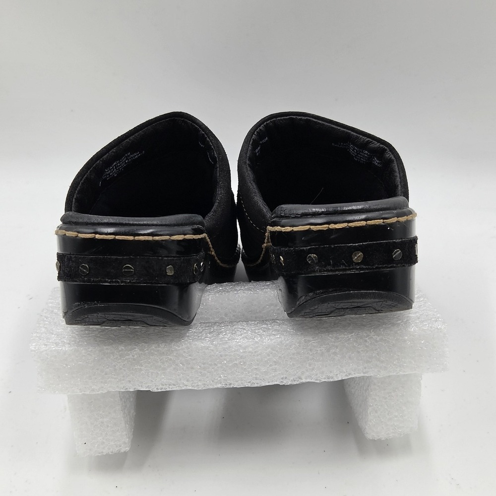 Born Shoes Womens Size 8 Black Suede Leather Clog Slip On Comfort Studded Mules - Picture 4 of 11